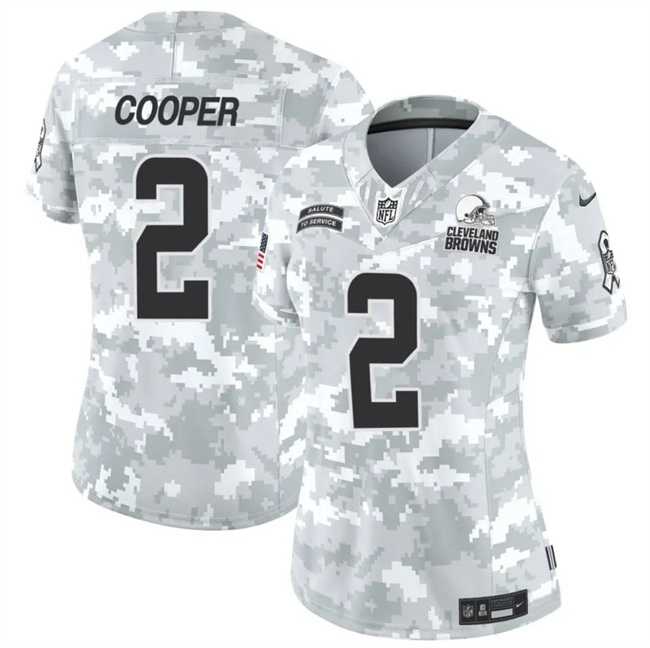 Womens Cleveland Browns #2 Amari Cooper 2024 F.U.S.E Arctic Camo Salute To Service Limited Stitched Jersey Dzhi